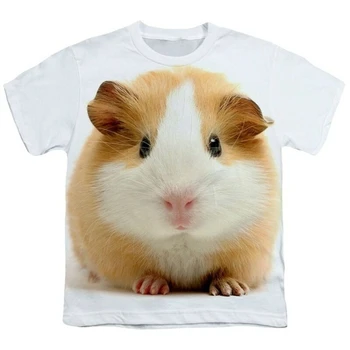Funny Guinea Pig T-Shirts Hamster Cute Animal 3D Printed Streetwear Men Women Fashion Oversized T Shirt Kids Tees Tops Clothing