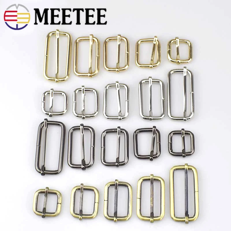 

10/20Pcs 16-50mm Metal Pin Buckles Slides Tri-glides Roller Handbag Strap Belt Buckle Slider Adjuster DIY Bag Garment Accessoies