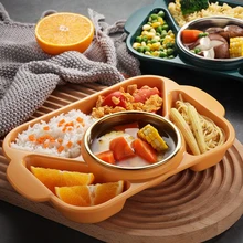 Children Tableware Baby Bowls Plate Dish Bariatric Portion Meal Foods Diet Planning Weight Plates Divided Snacks Compartment