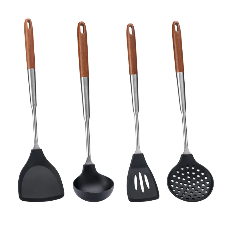 Silicone Head Spatula Soup Spoon Stainless Steel Home Kitchenware Long Handle Frying Shovel Colander Kitchen Cooking Accessories
Silicone Head Spatula Soup Spoon Stainless Steel Home Kitchenware Long Handle Frying Shovel Colander Kitchen Cooking Accessories