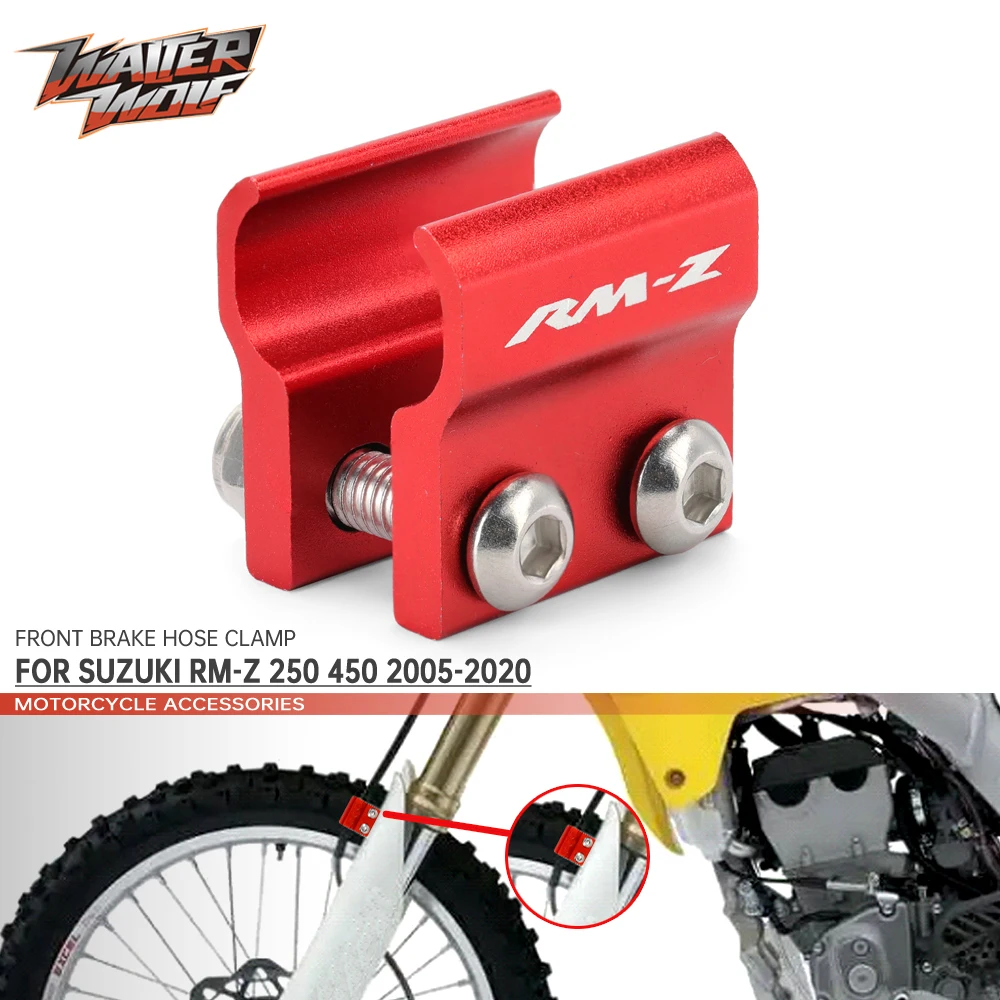 Front Brake Hose Clamp For SUZUKI RM-Z RMZ 250 450 2005-2020 Motorcycle Accessories Clamping Fixed Lines Fixator LOGO CNC RMZ450 
Front Brake Hose Clamp For SUZUKI RM-Z RMZ 250 450 2005-2020 Motorcycle Accessories Clamping Fixed Lines Fixator LOGO CNC RMZ450