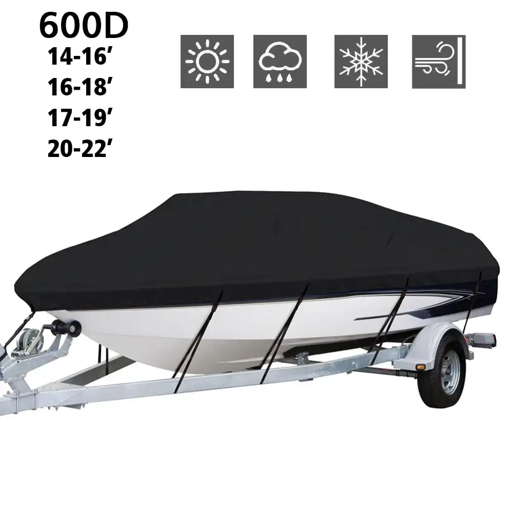 Waterproof 600D Marine Grade Heavy Duty Boat Cover Trailerable Fishing Ski Bass V-Hull Runabouts
Waterproof 600D Marine Grade Heavy Duty Boat Cover Trailerable Fishing Ski Bass V-Hull Runabouts