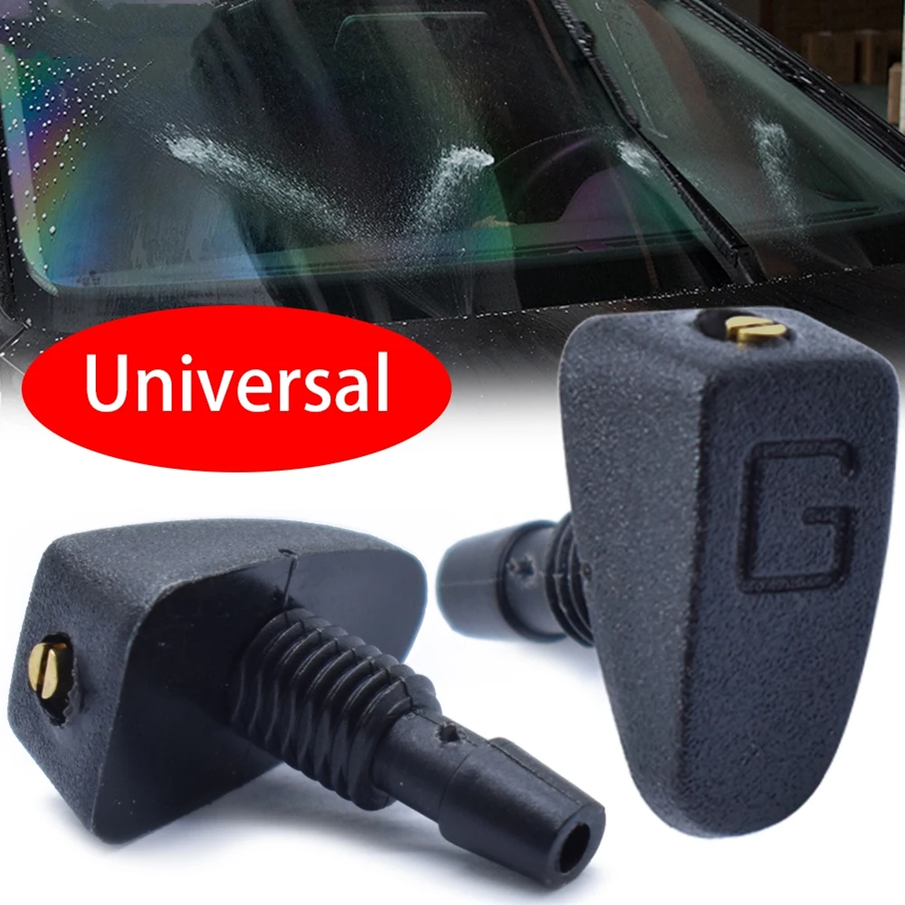 

Universal Car Front Windshield Windscreen Washer Jet Nozzles Water Fan Spout Cover Washer Outlet Wiper Nozzle Adjustment 2Pcs