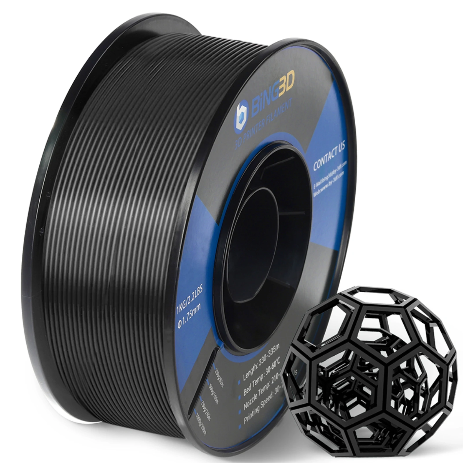 

PETG Filament 1.75mm, 1kg, Multiple Color, Non-Tangling & Clogging & Stringing, Fit Most FDM 3D Printer,Fast Shipping