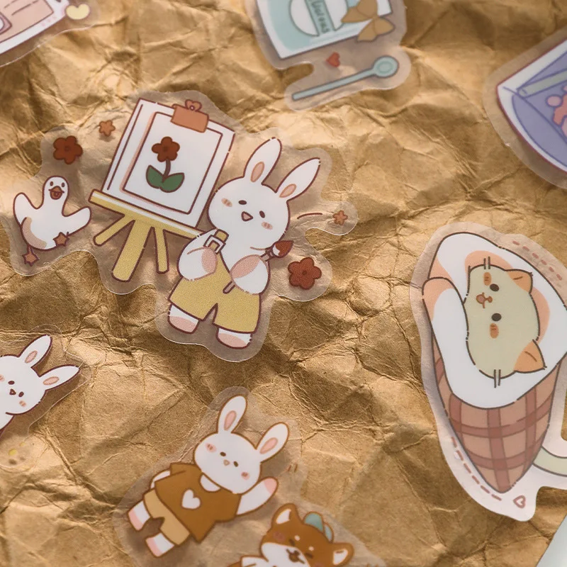 46 pcs/pack Kawaii PET Sticker Natural Animal Cute rabbit Stick Labels Hand Account DIY Diary Album Scrapbooking material
46 pcs/pack Kawaii PET Sticker Natural Animal Cute rabbit Stick Labels Hand Account DIY Diary Album Scrapbooking material