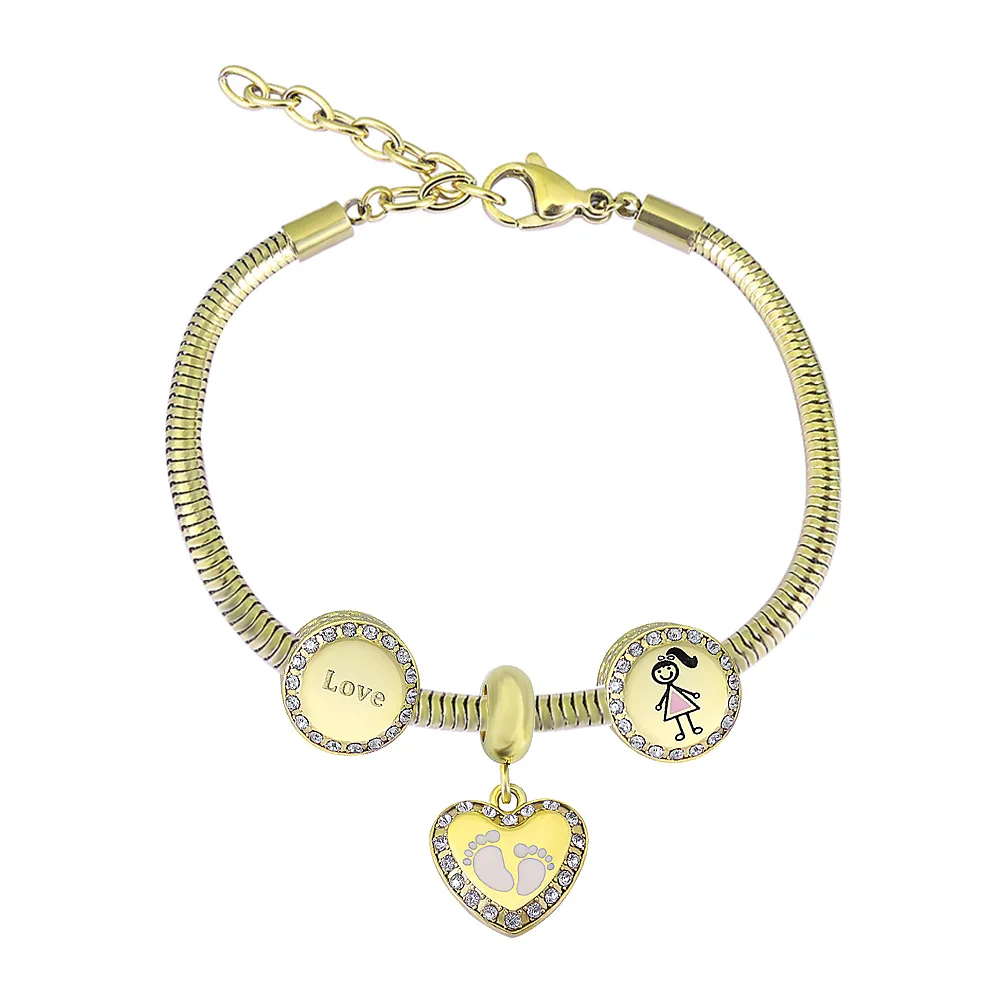 Stainless Steel Plated Gold Beautys and the Beasts Dangle Charm Beads Original Pan Bracelet Bangle Jewelry Gift
Stainless Steel Plated Gold Beautys and the Beasts Dangle Charm Beads Original Pan Bracelet Bangle Jewelry Gift