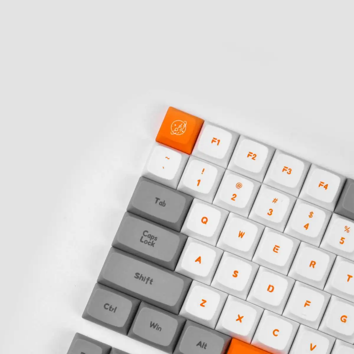 

126 Keys Grey&White Keycap Set XDA Profile PBT Sublimation Keycaps for GH60/GK61/GK64/84/87/96/104/108/980 Mechanical Keyboards