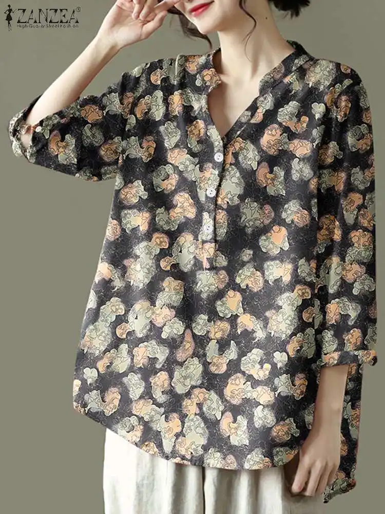 ZANZEA Women Floral Print Blouse Fashion Long Sleeve Cotton Linen Shirt Casual Loose Buttons Retro Tops Oversized Holiday Tunic
ZANZEA Women Floral Print Blouse Fashion Long Sleeve Cotton Linen Shirt Casual Loose Buttons Retro Tops Oversized Holiday Tunic
