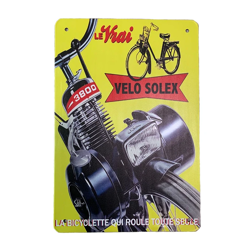 Bicycle French Solex Velo Motorcycle plaques Tin Plates Signs wall man cave Decoration Poster metal vintage retro shabby garage
Bicycle French Solex Velo Motorcycle plaques Tin Plates Signs wall man cave Decoration Poster metal vintage retro shabby garage