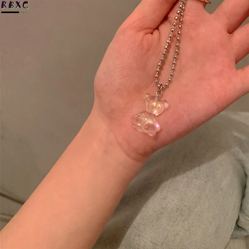 Transparent Bear Summer Bear Necklace, Sense of Minority New Japan and South Korea Cool Clavicle Chain Accessories Ins Chain
Transparent Bear Summer Bear Necklace, Sense of Minority New Japan and South Korea Cool Clavicle Chain Accessories Ins Chain