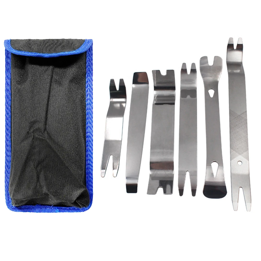 6PCS Kit Trim Door Clip Panel Dash Dashboard Audio Radio Interior Repair removal Tool Metal Silver color Car Removal Pry Tool
6PCS Kit Trim Door Clip Panel Dash Dashboard Audio Radio Interior Repair removal Tool Metal Silver color Car Removal Pry Tool