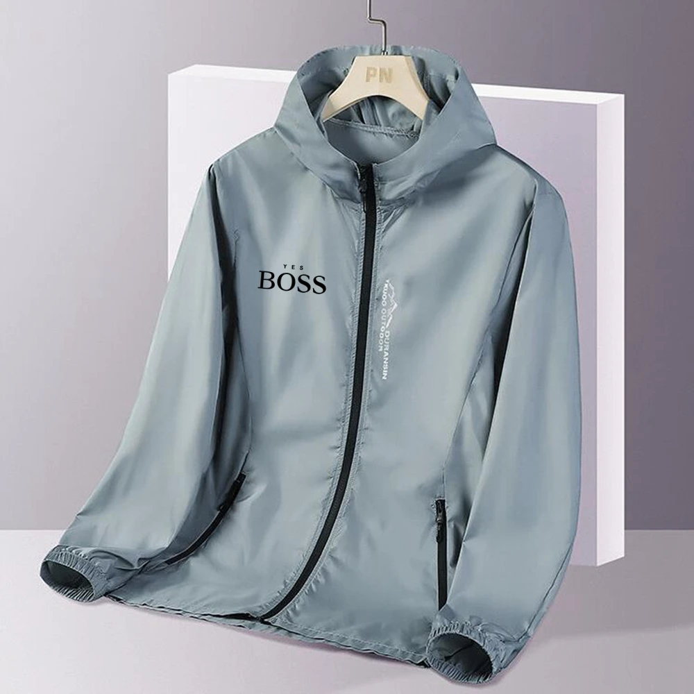 2023 Summer Jacket Men's Casual Ice Silk Cool Luxury Letter Printed Zipper Windproof Jacket Outdoor Camping UV Protection Hoodie 
2023 Summer Jacket Men's Casual Ice Silk Cool Luxury Letter Printed Zipper Windproof Jacket Outdoor Camping UV Protection Hoodie