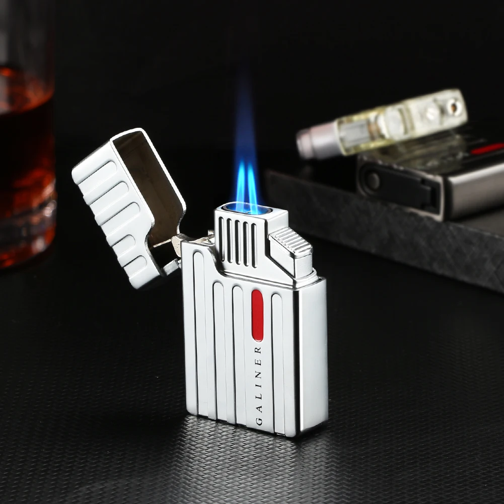 New Double Jet Blue Flame Direct Impact Windproof Lighter Fixed Lock Fire High Temperature Cigar Lighter Smoking Man's Gift
New Double Jet Blue Flame Direct Impact Windproof Lighter Fixed Lock Fire High Temperature Cigar Lighter Smoking Man's Gift
