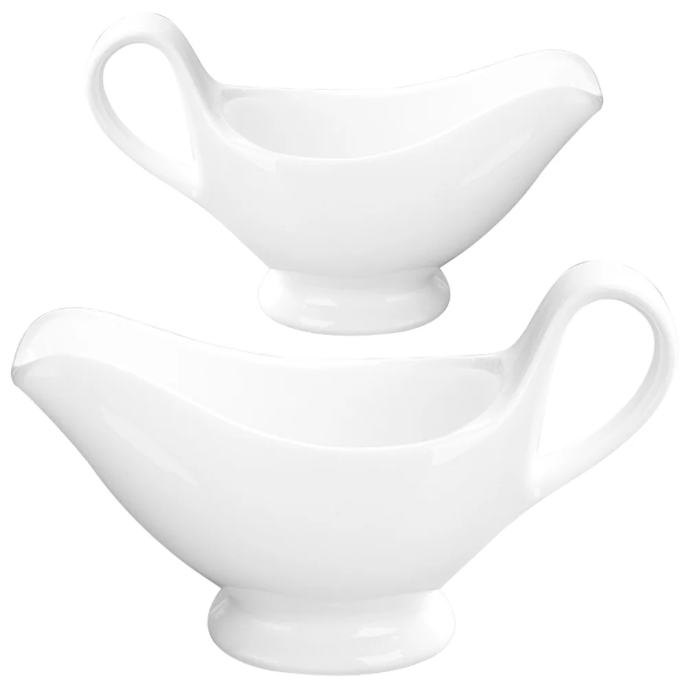 2Pcs Multi-function Gravy Boat Ceramic Sauce Boat Household Condiment Cup Sauce Accessory
2Pcs Multi-function Gravy Boat Ceramic Sauce Boat Household Condiment Cup Sauce Accessory