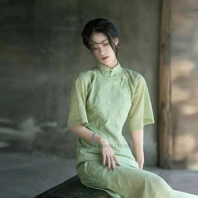 2022 women's chiffon mesh cheongsam dress traditional chinese dress vintage qipao dress vestido elegant party dress cheongsam
2022 women's chiffon mesh cheongsam dress traditional chinese dress vintage qipao dress vestido elegant party dress cheongsam