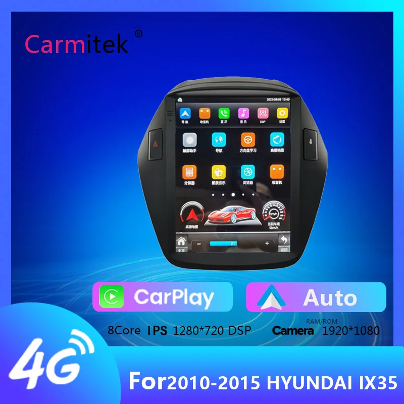 

Автомагнитола для Hyundai Tucson 2 LM IX35 2009-2015 4G Android 11, мультимедийный видеоплеер, навигация GPS Carplay