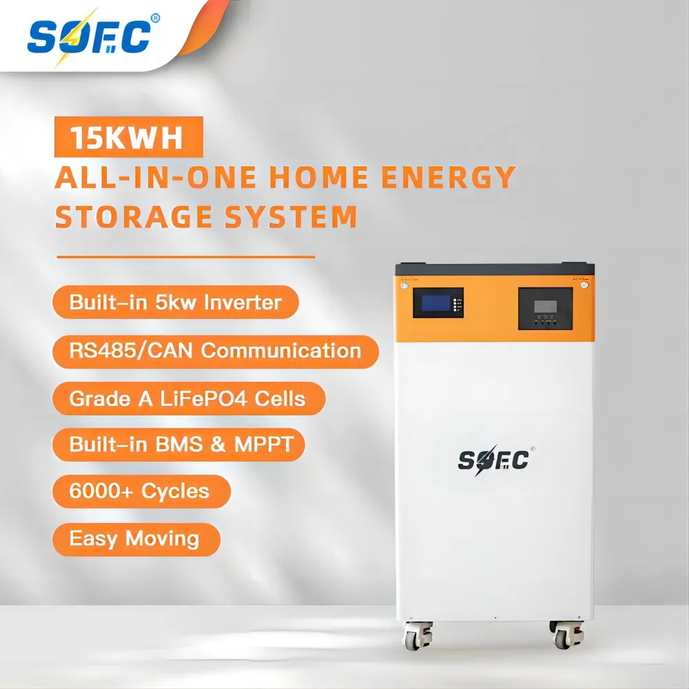 

SOEC 48V Powerwall Lifepo4 Battery 51.2V 15KWh Solar Energy Storage System All in One Built-in Inverter&BMS Pay by Installment