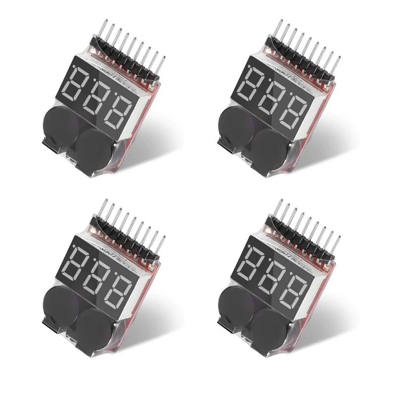 4 шт./упаковка, устройство для проверки батареи Lipo RC, низковольтный зуммер, устройство для проверки напряжения с светодиодный-индикатором для 2-8s Lipo Life LiMn li-ion 
4 шт./упаковка, устройство для проверки батареи Lipo RC, низковольтный зуммер, устройство для проверки напряжения с светодиодный-индикатором для 2-8s Lipo Life LiMn li-ion