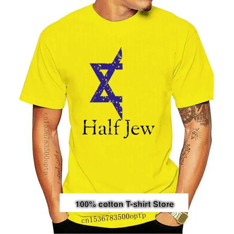 Camiseta de media Jew para hombre y mujer, camiseta divertida de media estrella azul de David, orgullo hebreo, novedad 
Camiseta de media Jew para hombre y mujer, camiseta divertida de media estrella azul de David, orgullo hebreo, novedad