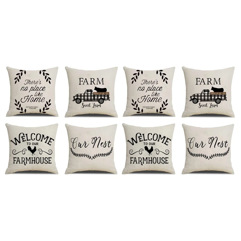 8X Farmhouse Throw Pillow Covers Linen Rustic Farm Cushion Cover For Couch Sofa Bed 18X18 Farmhouse Decor
8X Farmhouse Throw Pillow Covers Linen Rustic Farm Cushion Cover For Couch Sofa Bed 18X18 Farmhouse Decor