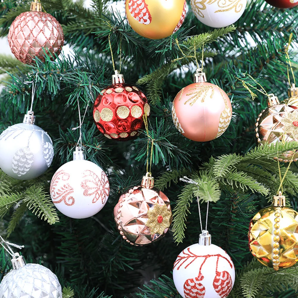 

8Pcs Christmas Tree Balls Xmas Tree Hanging Ball Ornament DIY Home Party Festive Decor New Year Gift Noel Navidad Supplies