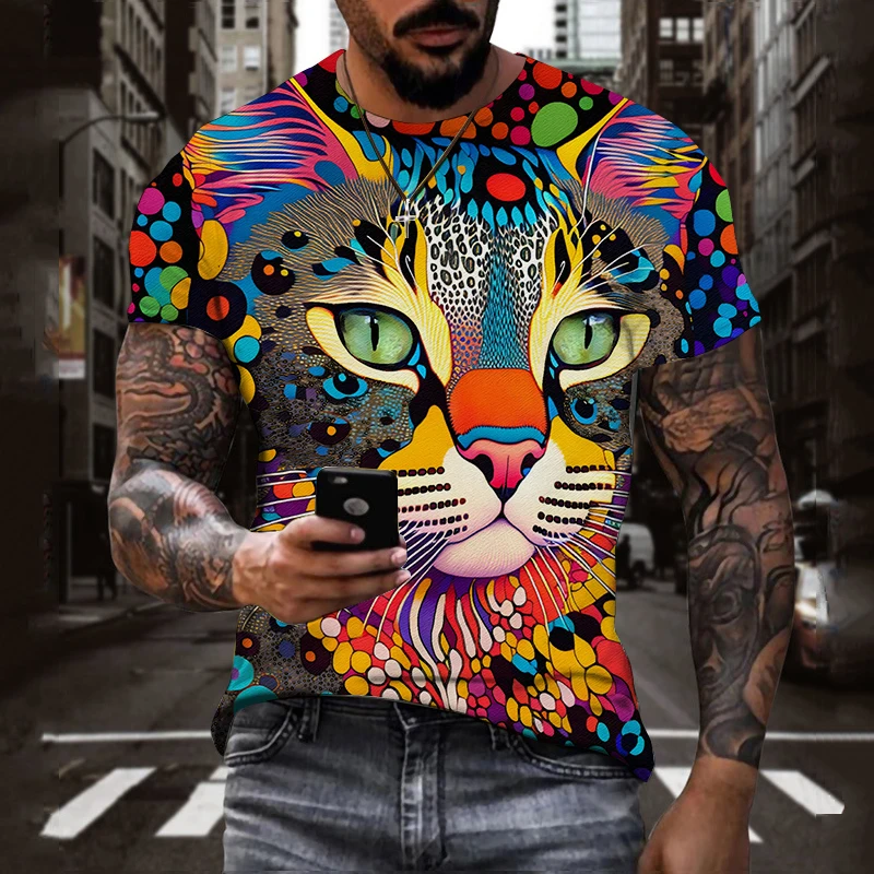 3D Cat Print Round Neck Men's T-shirt 2023 Summer New Men's Short Sleeve Plus Size Versatile Fashion Breathable Casual Top
3D Cat Print Round Neck Men's T-shirt 2023 Summer New Men's Short Sleeve Plus Size Versatile Fashion Breathable Casual Top