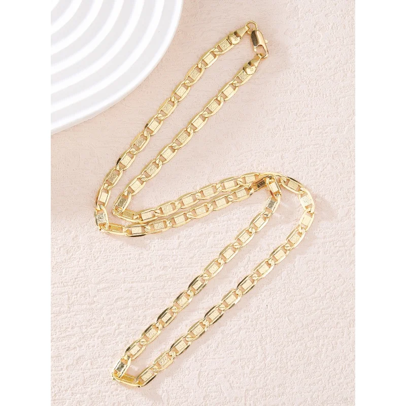 selead Design Fashion New Ladies Flat Chain Necklace 4mm Copper Gold Plated Long Necklace Ladies Jewelry Gif Choker.
selead Design Fashion New Ladies Flat Chain Necklace 4mm Copper Gold Plated Long Necklace Ladies Jewelry Gif Choker.