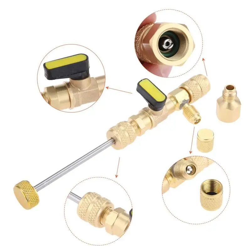 Valve Core Remover Installer Tool Quick Change Air Conditioner Repair Tool 1/4" 5/16" Port Valve Core Remover For HVAC System
Valve Core Remover Installer Tool Quick Change Air Conditioner Repair Tool 1/4" 5/16" Port Valve Core Remover For HVAC System