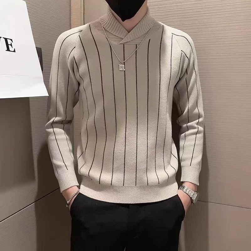 Fasion alf i Collar Striped Warm Knited Sweaters Jumpers Men Clotin Winter New Casusl Wool Pullovers Top
Fasion alf i Collar Striped Warm Knited Sweaters Jumpers Men Clotin Winter New Casusl Wool Pullovers Top