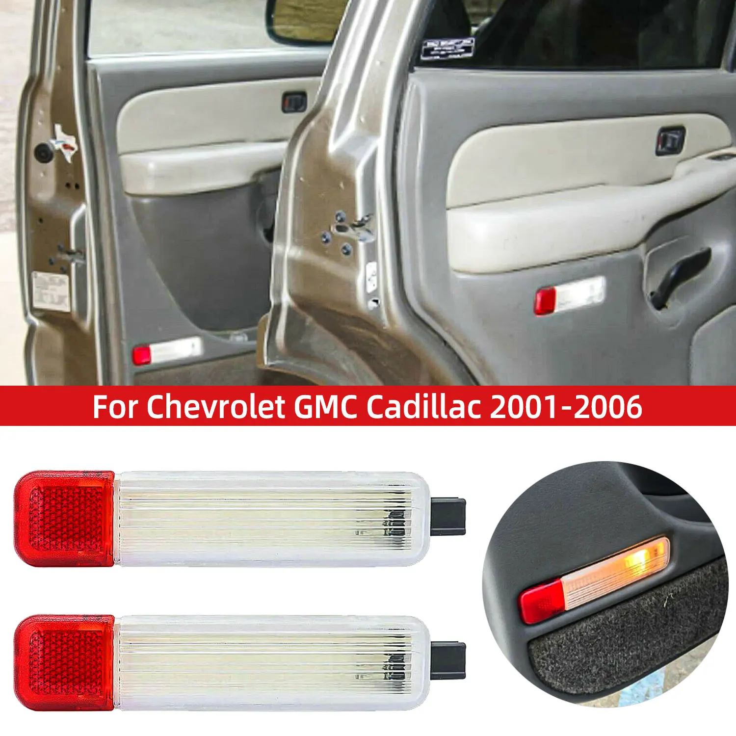 2PCS Car Door Panel Courtesy LED Light Car Front/Right/Left Door Lamps For 1995-2007Chevrolet GMC Cadillac 2001-2006 Hum-mer
2PCS Car Door Panel Courtesy LED Light Car Front/Right/Left Door Lamps For 1995-2007Chevrolet GMC Cadillac 2001-2006 Hum-mer
