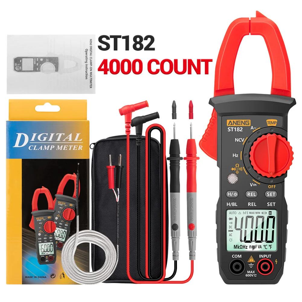 Цифровые клещи, обратный контрастный дисплей, автоматический диапазон, 400 А, напряжение переменного/постоянного тока, TRMS, микроамперы постоянного тока, температура NCVT
Цифровые клещи, обратный контрастный дисплей, автоматический диапазон, 400 А, напряжение переменного/постоянного тока, TRMS, микроамперы постоянного тока, температура NCVT