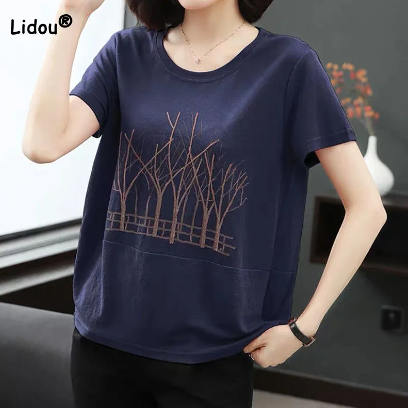Summer Casual Printed Round Neck T-shirt Women's Clothing Loose All-match Diamonds Spliced Short Sleeve Tops Female Pullovers
Summer Casual Printed Round Neck T-shirt Women's Clothing Loose All-match Diamonds Spliced Short Sleeve Tops Female Pullovers