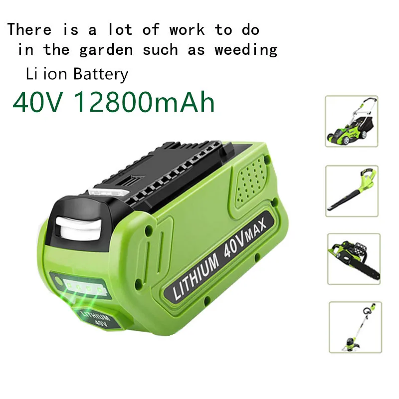 40V 12.8Ah Li ion Battery for GreenWorks G-MAX 29472 29462 2901319 29482 20302 20672 24252 20202 22262 20322 Garden Power Tools
40V 12.8Ah Li ion Battery for GreenWorks G-MAX 29472 29462 2901319 29482 20302 20672 24252 20202 22262 20322 Garden Power Tools