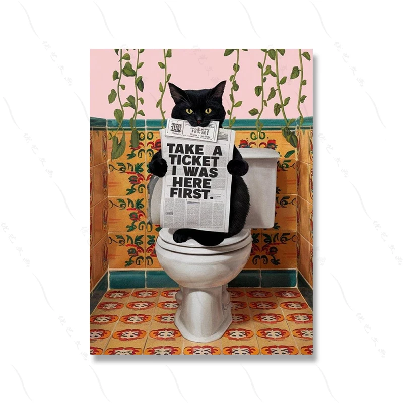 Настенный декор для ванной комнаты, Забавный розовый котик, печать на стене туалета, настенный постер с забавным котом для ванной, украшение для дома, Картина на холсте
Настенный декор для ванной комнаты, Забавный розовый котик, печать на стене туалета, настенный постер с забавным котом для ванной, украшение для дома, Картина на холсте