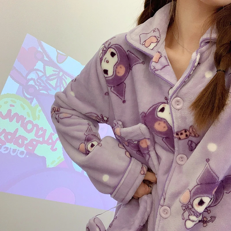 New Kawaii Sanrio Kuromi My Melody My Melody Kitty Cartoon Cute Plush Thickened Coral Velvet Pajamas Flannel Housewear Suit
New Kawaii Sanrio Kuromi My Melody My Melody Kitty Cartoon Cute Plush Thickened Coral Velvet Pajamas Flannel Housewear Suit