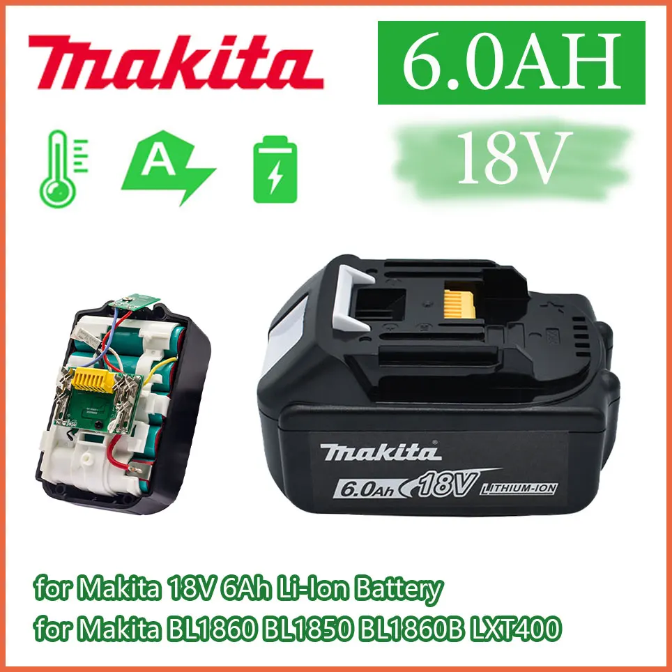Makita 18V for makita bl1850B li-ion battery 18v 6.0Ah BL1840B BL1860 BL1890 BL1815 BL1830 BL1835 Cordless Drills battery LXT400
Makita 18V for makita bl1850B li-ion battery 18v 6.0Ah BL1840B BL1860 BL1890 BL1815 BL1830 BL1835 Cordless Drills battery LXT400