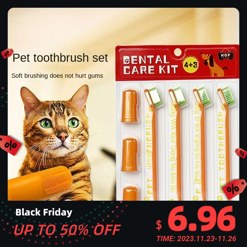 Pet Supplies Dog Toothbrush Set Finger Toothbrush Double-Headed Pet Cat Finger Brush Cleaning Oral Seven-Piece Set Accessories
Pet Supplies Dog Toothbrush Set Finger Toothbrush Double-Headed Pet Cat Finger Brush Cleaning Oral Seven-Piece Set Accessories