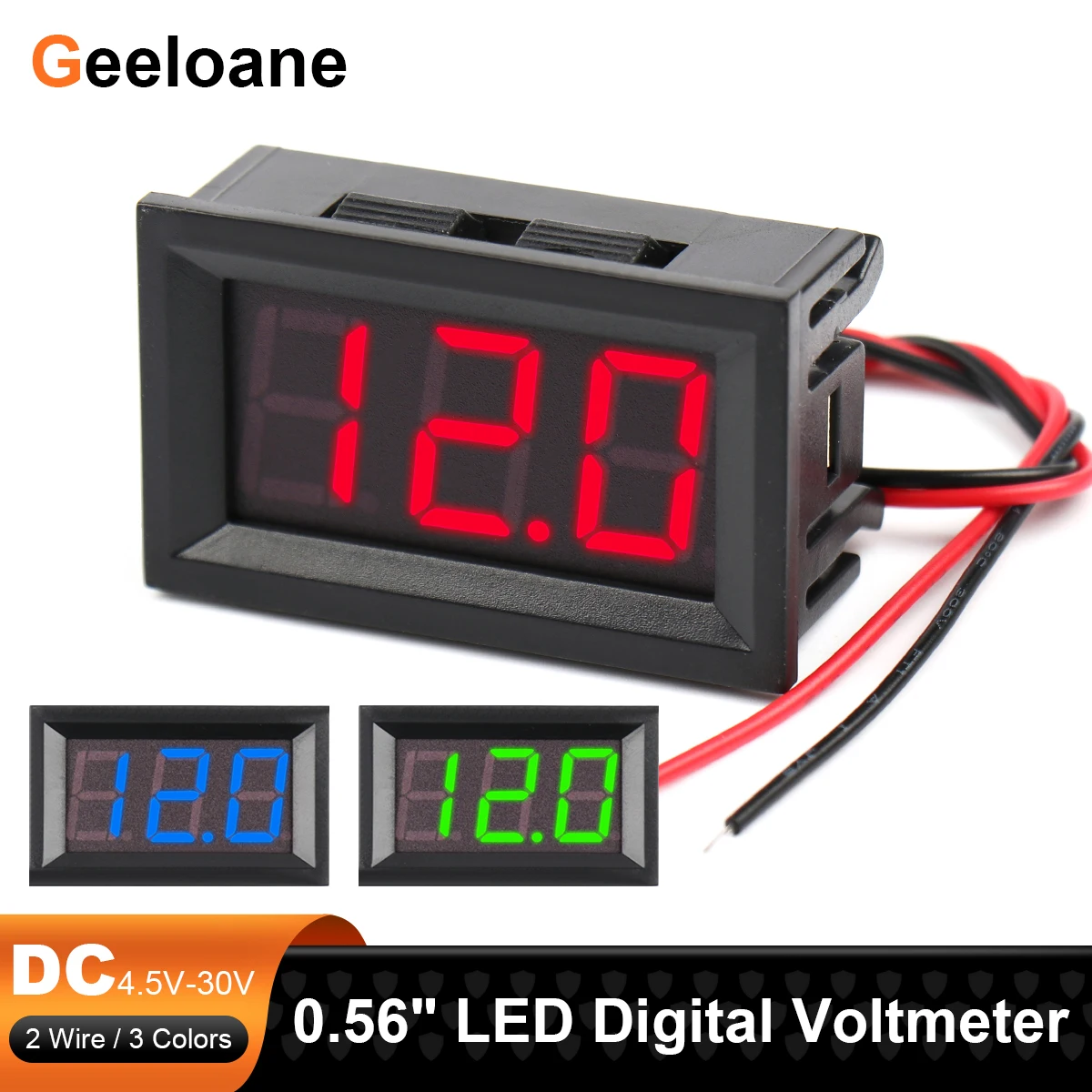 0.56" LED Digital Voltmeter DC4.5V-30V 2 Wire Voltage Meter Gauge Tester DIY with Reverse Polarity Protection Mini Tester
0.56" LED Digital Voltmeter DC4.5V-30V 2 Wire Voltage Meter Gauge Tester DIY with Reverse Polarity Protection Mini Tester
