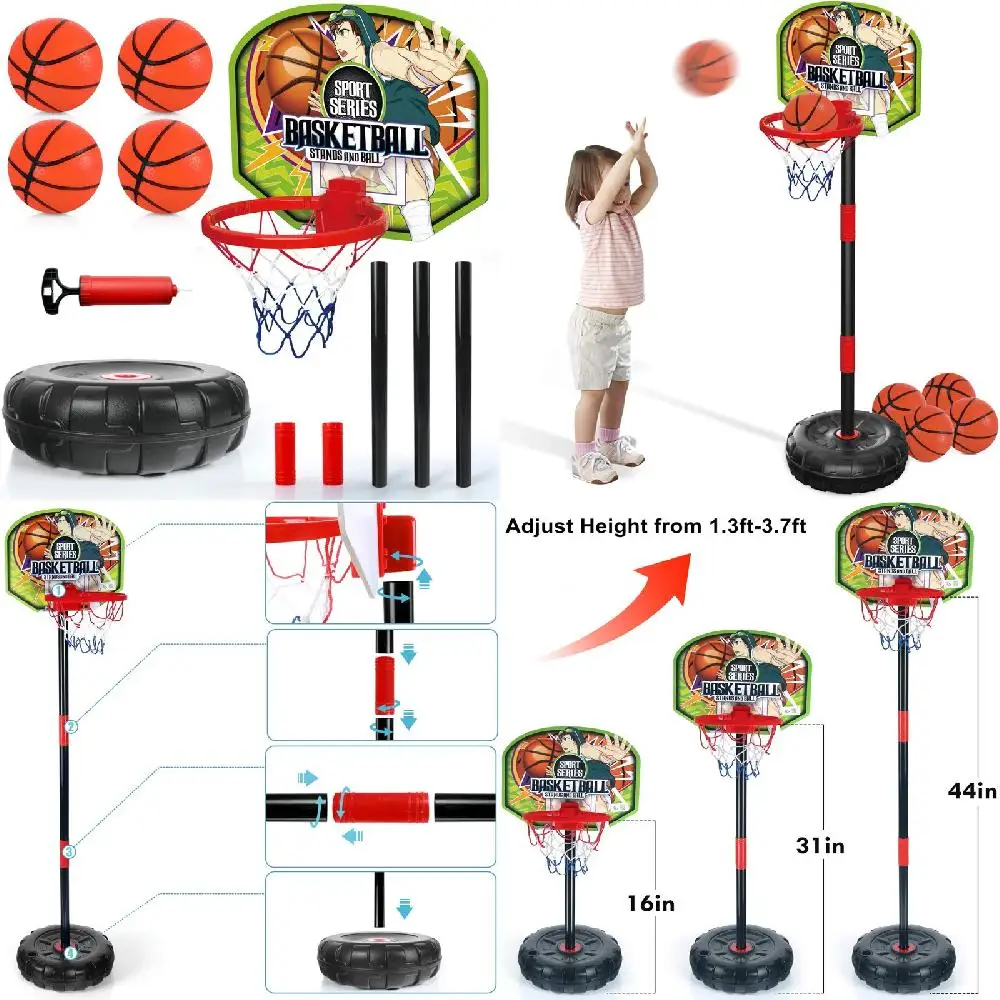 Amazing Adjustable Height & Rim Basketball Hoop with 4 Balls - Fun, Exciting and Memorable for the Whole Family!
Amazing Adjustable Height & Rim Basketball Hoop with 4 Balls - Fun, Exciting and Memorable for the Whole Family!