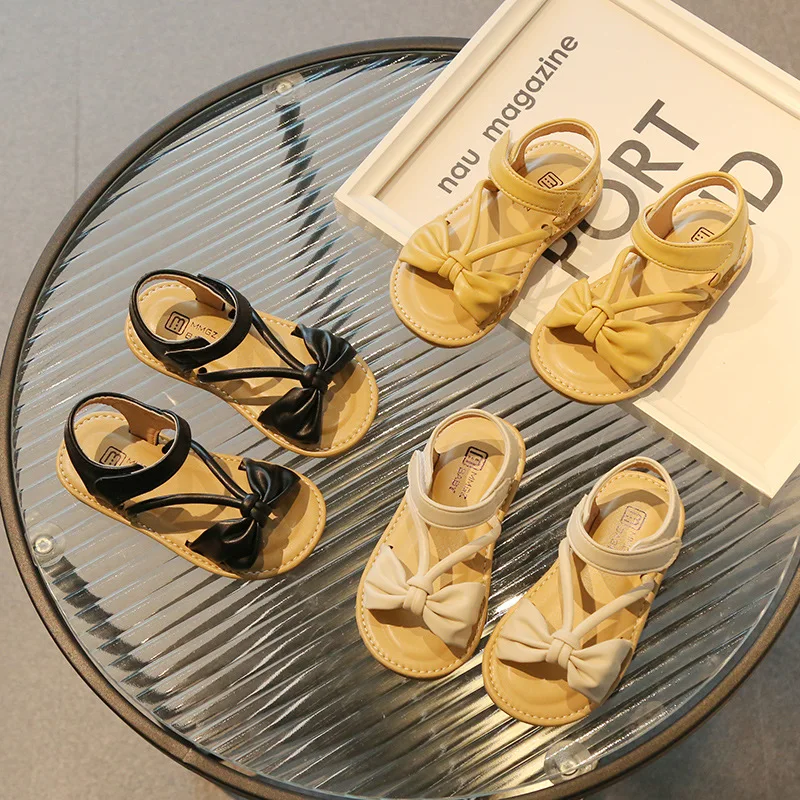 Summer Girls Children's Solid Color Fashion Bowknot Sandals Breathable Non-Slip Black Sandals Beach Soft Kids Sandals
Summer Girls Children's Solid Color Fashion Bowknot Sandals Breathable Non-Slip Black Sandals Beach Soft Kids Sandals