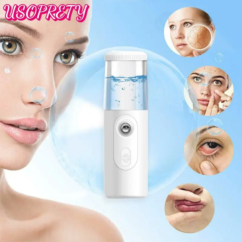 

30ml Portable Mini Facial Steamer Bottle USB Nano Mister Spray Face Mist Sprayer Deep Hydrating Face Nebulizer Skin Care Body