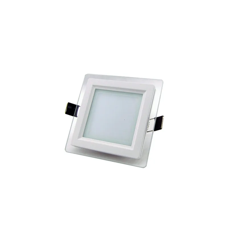 

10pcs/lot 6w LED Ultrathin Glass Panel Light Indoor Kitchen Square Recessed Ceiling Light Pure/Warm White