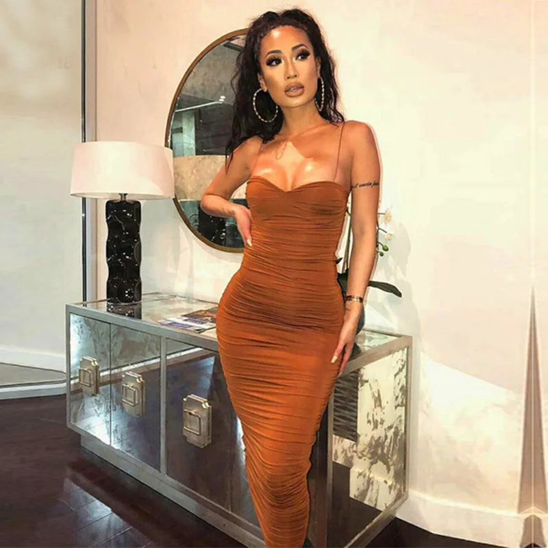 European American Nightclub Party Sexy Pleated Suspender Dress Fashionable Black Bodycon Dresses Women's Clothing 2022
European American Nightclub Party Sexy Pleated Suspender Dress Fashionable Black Bodycon Dresses Women's Clothing 2022