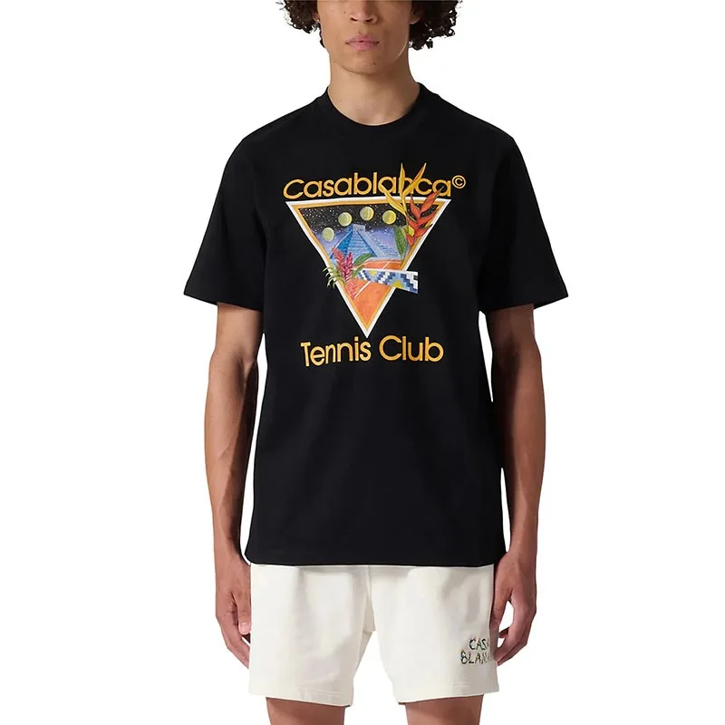 Casablanca new tennis club court alphabet print printed men's and women's casual loose short sleeve T-shirt
Casablanca new tennis club court alphabet print printed men's and women's casual loose short sleeve T-shirt