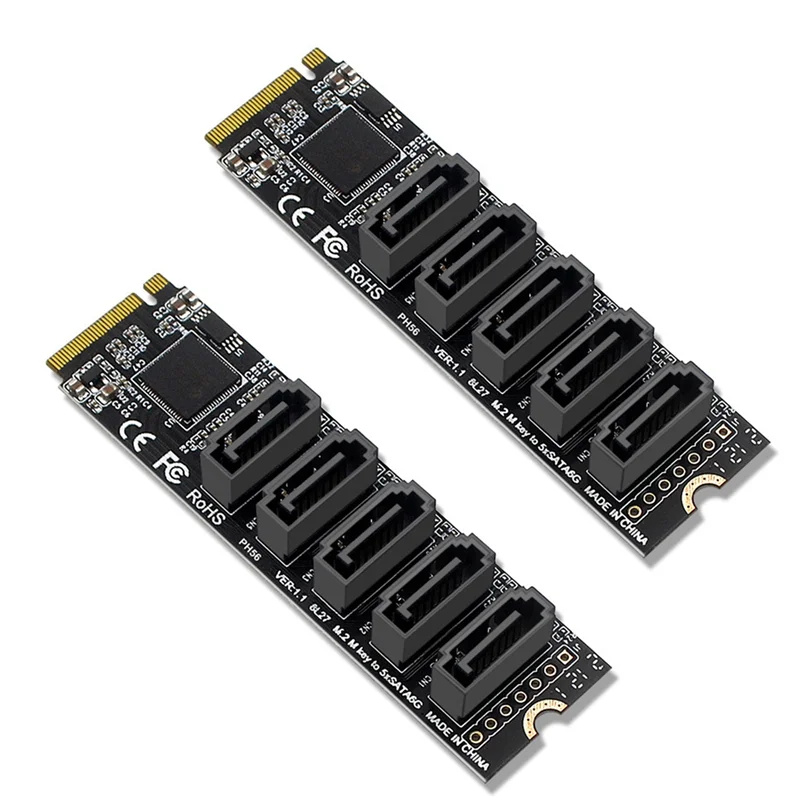 2Pcs Adapter Card JMB585 Chipset 5 Port Hard Disk Drive Computer Expansion Card for M.2 SATA 6GB M2 PCIE to SATA 3.0
2Pcs Adapter Card JMB585 Chipset 5 Port Hard Disk Drive Computer Expansion Card for M.2 SATA 6GB M2 PCIE to SATA 3.0