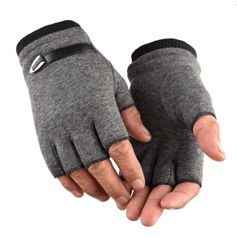 Fingerless Men Gloves Driving Suede Leather Black Grey Half Finger Men Elastic Gloves Outdoor Bike Mittens Winter Warm Gloves 
Fingerless Men Gloves Driving Suede Leather Black Grey Half Finger Men Elastic Gloves Outdoor Bike Mittens Winter Warm Gloves