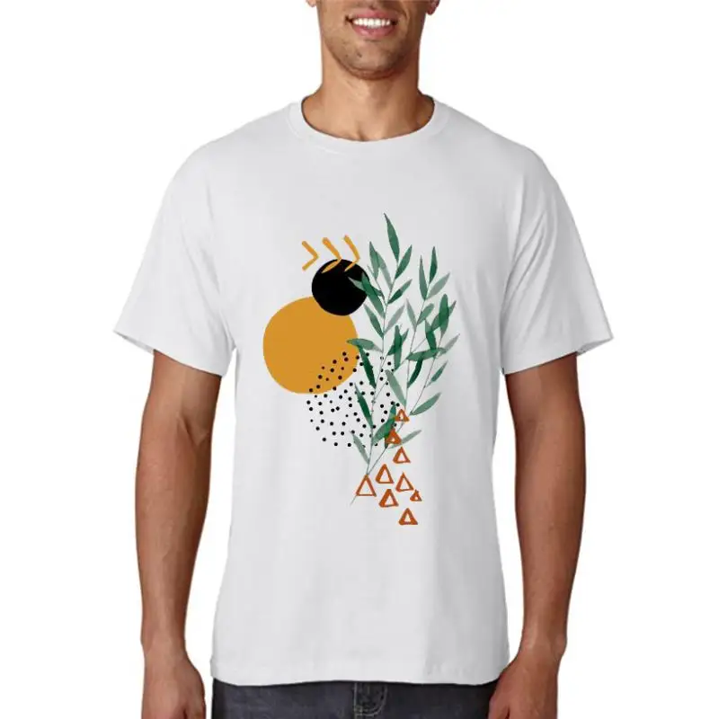 Футболка женская летняя с коротким рукавом и принтом растений 
Футболка женская летняя с коротким рукавом и принтом растений