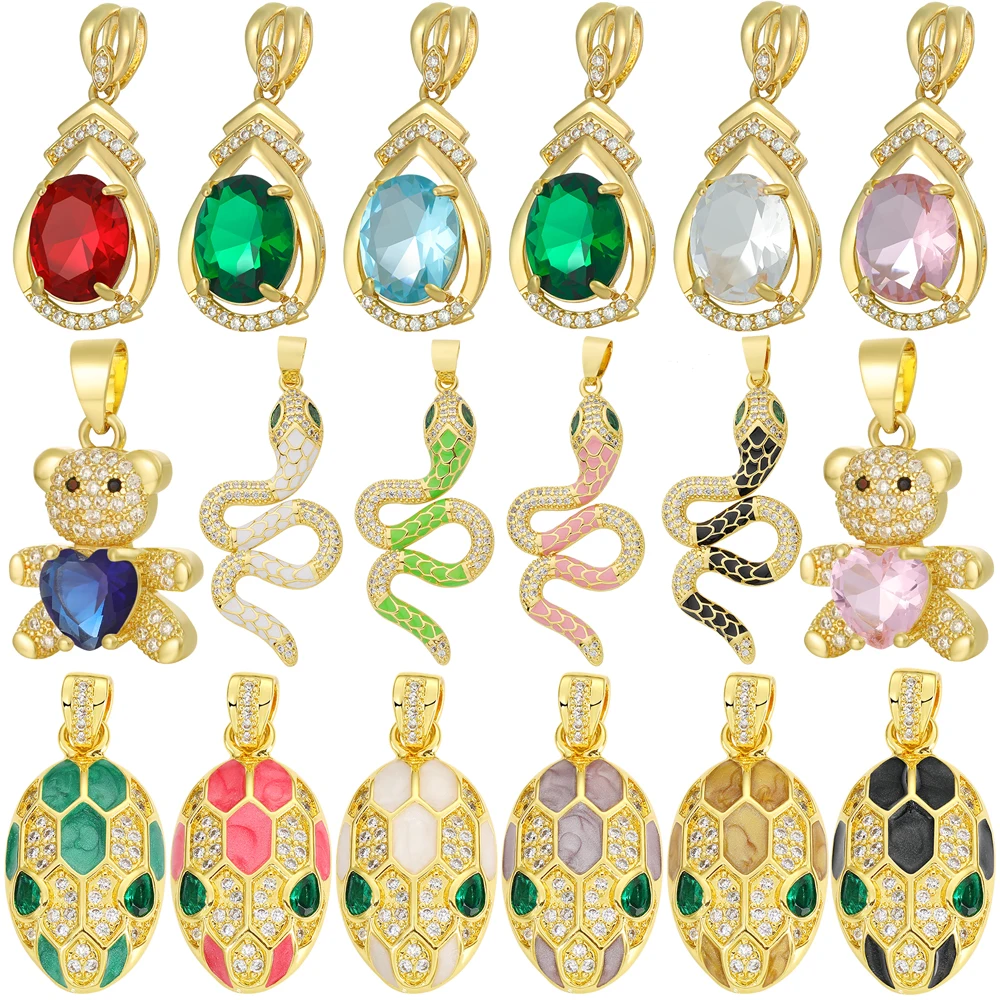 Juya DIY 18K Real Gold Plated Cubic Zirconia Gems Enamel Snake Charms For Handmade Punk Talisman Pendant Jewelry Making
Juya DIY 18K Real Gold Plated Cubic Zirconia Gems Enamel Snake Charms For Handmade Punk Talisman Pendant Jewelry Making