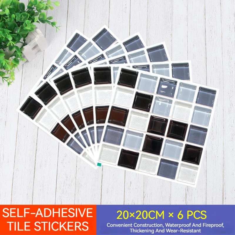 6Pcs 20*20cm Wallpapers PET Waterproof Self Adhesive 3D Wall Sticker Bathroom Kitchen Bedroom Living Room Decoration Accessories
6Pcs 20*20cm Wallpapers PET Waterproof Self Adhesive 3D Wall Sticker Bathroom Kitchen Bedroom Living Room Decoration Accessories