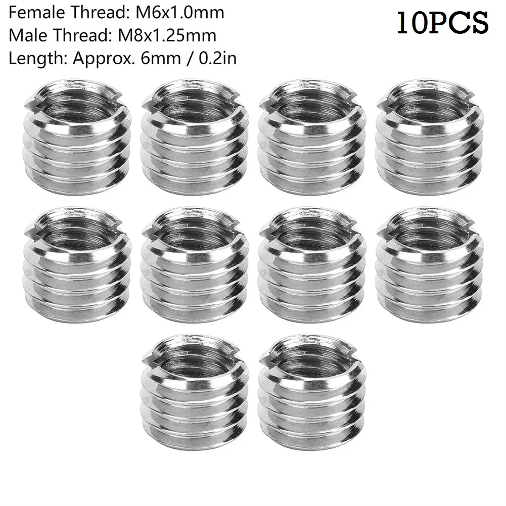 10 Pcs Threaded Inserts Inner M6X1.0 Outer M8X1.25 Length 6MM Male Female Nut Household Repair Tool Hardware
10 Pcs Threaded Inserts Inner M6X1.0 Outer M8X1.25 Length 6MM Male Female Nut Household Repair Tool Hardware
